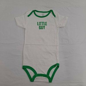 Little Guy White Green Carter's Creeper Snap Shirt Bodysuit 24 Month
